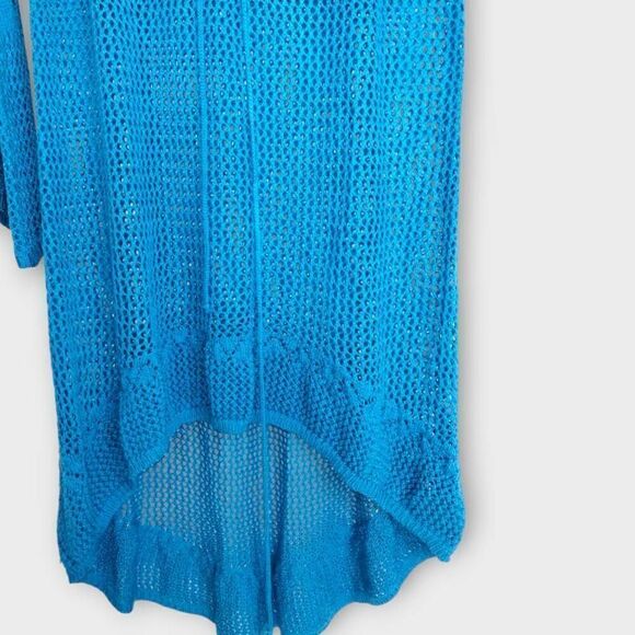 Kingspinner Womens Coverup Sz Medium Crochet Knit Swim Beach Dress Turquoise - Picture 7 of 13